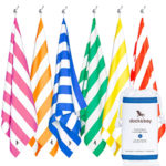 striped microfiber travel and beach towels