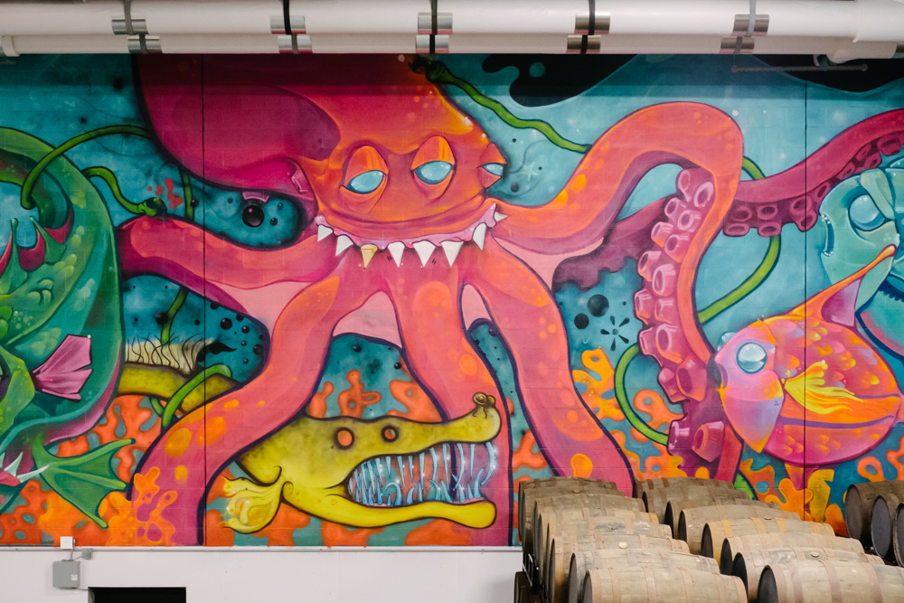 Octopus mural in the overworks