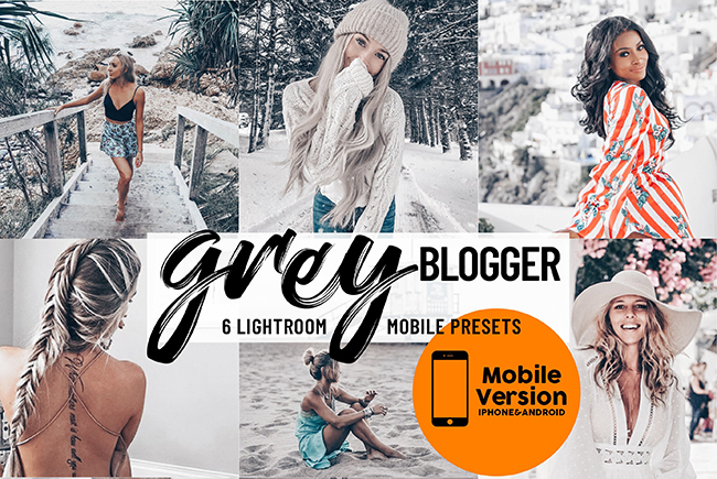 Grey blogger lightroom mobile presets