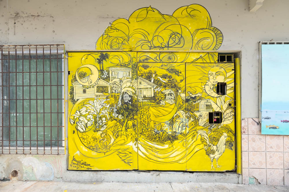 Santurce art yellow illustrated house