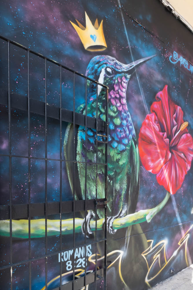 Mural of hummingbird in Santurce