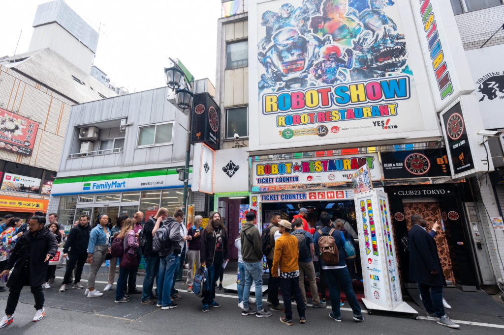 Line outside the Robot Restaurant